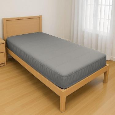 Imagem de Capa Protetora Impermeável Colchão Lençol Elástico Solteiro 88x188x20cm - Cinza