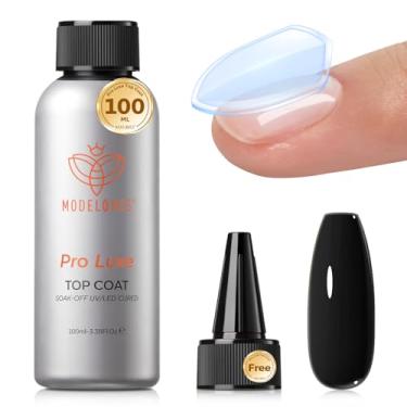 Imagem de modelones Esmalte Em Gel Top Coat - 100Ml, Sem Necessidade De Limpeza, Longa Duração, Alto Brilho, Refil Transparente Para Salão Beleza, Técnicos, Manicures E Lojas Bricolage