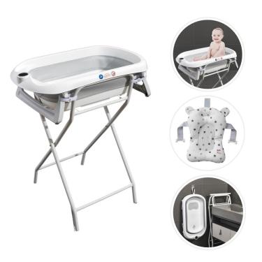 Imagem de Banheira Para Bebê Dobrável C/Suporte Wish Branco Maxi Baby