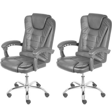 Imagem de Kit 2 Cadeiras para Escritório Presidente Estofada Jacarta Preto