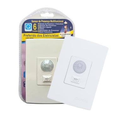 Imagem de Sensor de Presença Microcontrolado 180° com Chave e Fotocélula – Branco | Embutir Padrão 4x2 | Bivolt Automático Qualitronix