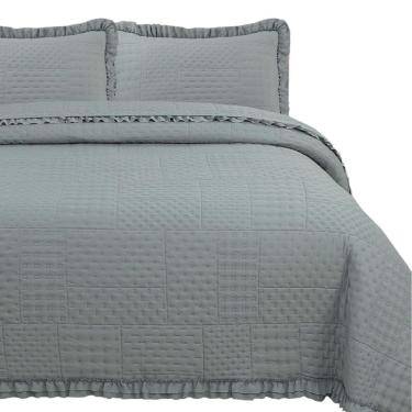 Imagem de Cobre Leito Queen Size 100 Algodão Ellie 300 Fios Bordado