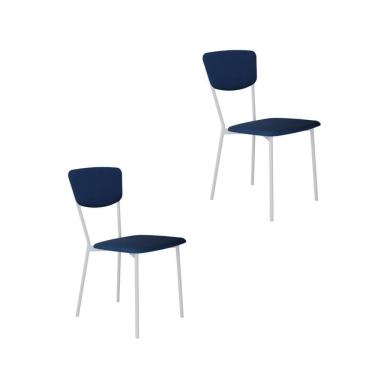 Imagem de Cadeira Vintage Retrô Fixa C-4 Pés 425 X 505 X 830 Mm C-2 Un. Pés Brancos. Cy.azul Jeans Azul Jeans City