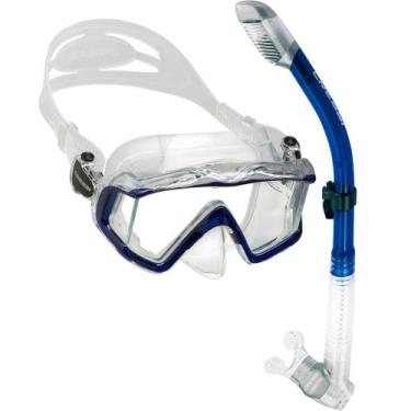 Imagem de Kit de Mergulho Máscara+Respirador Cressi Pano 3 + Supernova Dry, Tran
