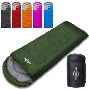 Imagem de Synderay Sacos de dormir para adultos em clima frio e quente - Saco de dormir para mochila e acampamento para crianças de 10 a 12 anos, meninas, meninos - Compacto leve com saco de compressão para uso