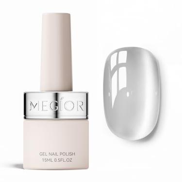 Imagem de MEGIOR Esmalte Em Gel Olho De Gato Cinza Claro 0,5 Oz, Glitter Holográfico Magnético 15 Ml Com Ímã, Para Manicure Artística, Salão Beleza Faça Você Mesmo