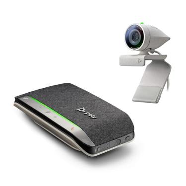 Imagem de Poly - Kit Studio P5 com Poly Sync 20+ (Plantronics) - HD 1080p - Câmera de videoconferência - Webcam profissional e kit de alto-falante inteligente sem fio Bluetooth, cinza