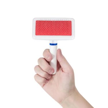 Imagem de Rasqueadeira Branca P para Cães e Gatos Dentes de Aço e Cabo Ergonômico