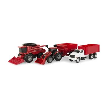 Imagem de Conjunto Fazenda Case IH 1:64 Trator Colheitadeira Caminhão