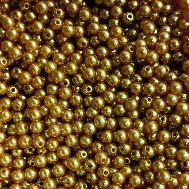 Imagem de PÉROLA DE ABS LISA Nº 05 20G PEROLA 5MM - LADEIRA BIJUTERIAS, DOURADO 