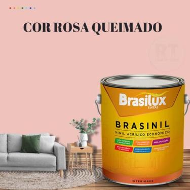 Imagem de Tinta Parede Rosa Acrílica Brasinil  Anti Mofo 3,2l - BRASILUX , ROSA 