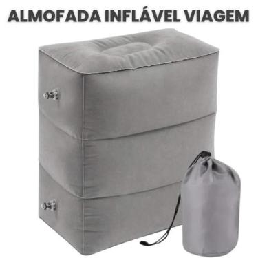 Imagem de Almofada Inflável Apoio Viagem Avião Ônibus Leito Ajustável Descanso P
