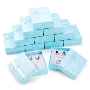 Imagem de KISSITTY 12 caixas de presente pretas de joias de 9 x 6 x 3,5 cm, caixas de joias de papelão para aniversários, casamentos, aniversários, exibição, pulseira, anel, brinco, colar, armazenamento