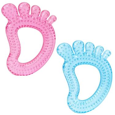 Imagem de Mordedor com Água Pezinho Sensorial +4m Massageador Alivia Desconforto Dentes Bebê Buba