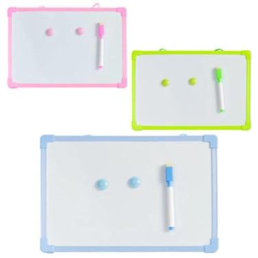 Imagem de 4 Quadros Branco Lousa 30x20cm Magnético Com Caneta e Apagador