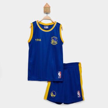 Imagem de Conjunto Infantil NBA Golden State Warriors Braziline, Azul, 10A