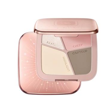 Imagem de COLORKEY Paleta de contorno esculpida 3D, 4 cores, alta capacidade, iluminador, blush, sombra, translúcido, brilho jovem, longa duração, textura fina (01)