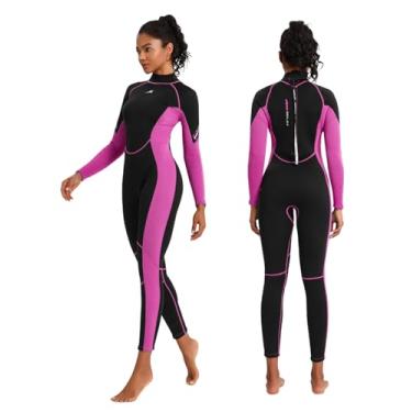 Imagem de Jsnorklet Roupa de mergulho feminina, 3 mm com zíper nas costas para mergulho e natação