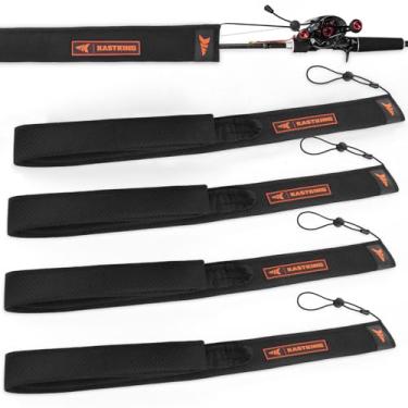 Imagem de KastKing Meias de vara MeshGuard, capas de vara de pesca de malha acolchoada grossa, capas de vara de pesca duráveis e respiráveis com laço para pendurar e cordão ajustável, serve para varas de