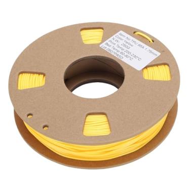 Imagem de Zopsc Filamento da Impressora 3D da TPU, 1,75 Mm de Baixo Odor de Deformação Mínima Graxa de Teto Forte Flexível, Com Alta Precisão de 0,02 Mm de Tolerância (YELLOW)