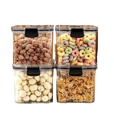 Imagem de Monte seu Kit Pote Hermético para Mantimentos de Cozinha Dispensa Armário Plástico(4 Potes - 750ml)