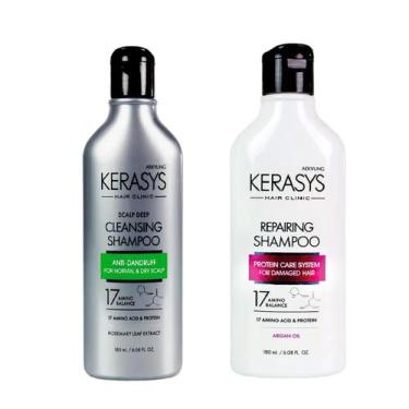 Imagem de Shampoo Kerasys Scalp Deep Cleansing 180ml+Kerasys Repairing Argan Oil