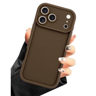 Imagem de Aitipy Capa compatível com iPhone 17 Pro, material de TPU de borracha de gel macio e fino, proteção total da câmera, capa protetora à prova de choque para mulheres e meninos (marrom)