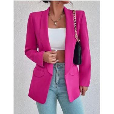 Imagem de Blazer Max Longo Sobretudo Feminino Acinturado Roupas Femininas Tendên