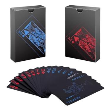 Imagem de Kit 2 Baralhos Black Vermelho e Azul Resistente A Água Anti Rasgo Poker Mágica