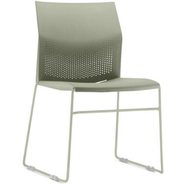 Imagem de Cadeira Empilhável Fixa Link F02 Base Aço Verde - Lyam Decor