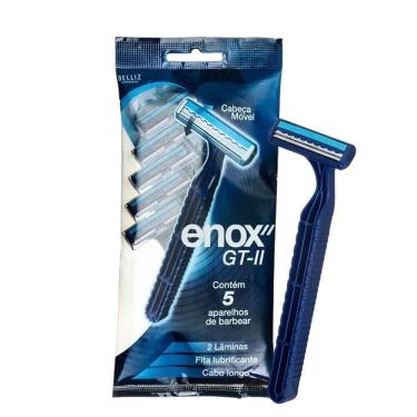 Imagem de Aparelho De Barbear Descartável Enox Gt-2 C/5Un Cód.1758
