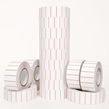 Imagem de Etiquetas Para Preço MX5500 Pico M-14 1-Y 10 Rolos Com 500 Unidades (5.000 etiquetas total) Branca Friso Vermelho Precificação Código Identificação Produtos - Brucaro Prime