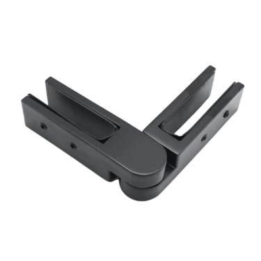 Imagem de Baoblaze Grampo ajustável de vidro para vidro de 90 a 180 graus, suporte de aço inoxidável, grampo de corrimão, suporte de clipe de corrimão para cerca, Acabamento Preto Fosco