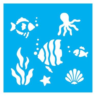 Imagem de Stencil de Acetato para Pintura OPA 14 x 14 cm - 987 Fundo do Mar