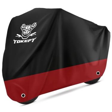 Imagem de Tokept Capa para Motercycle preta e vermelha à prova d'água sol UV à prova de poeira XGG 264 cm para todos os scooters e ciclomotores (2GG)