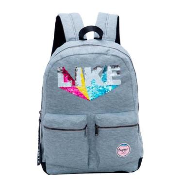 Imagem de Mochila Infantil Feminina Moletom Like  Cinza - Bagaggio, U