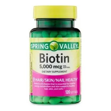 Imagem de Spring Valley Biotina 5000 Mcg com 120 Softgels - Produto Original