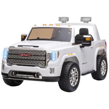 Imagem de Carro Carrinho Elétrico Infantil 12V Recarregável com Controle Remoto, AOSOM, Branco