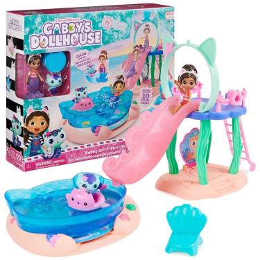 Imagem de Piscina com Miniaturas Gabby e MerCat com Cauda que Muda de Cor, Gabbys Dollhouse, 3 Anos ou Mais