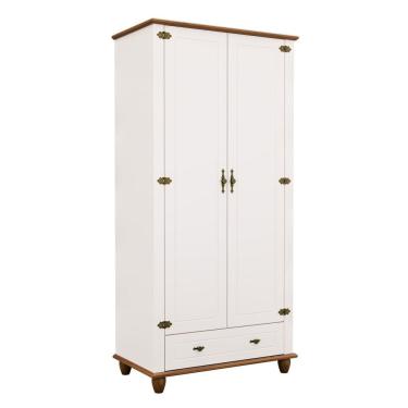 Imagem de Guarda-roupa Infantil 2 Portas 1 Gaveta Joy Off White/Nogueira
