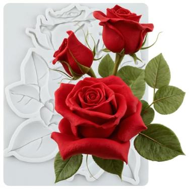 Imagem de MYPRACS Molde de silicone de fondant rosa para decoração de bolo de açúcar topo de cupcake pasta de goma de chocolate argila de polímero