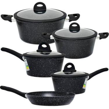 Imagem de Jogo De Panelas De Indução Antiaderente Cerâmica Viena 5Pçs - Casambie