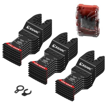 Imagem de EZARC Lâminas de serra oscilantes japonesas, 20 peças de lâminas multiferramentas oscilantes de borda de arco extralongas, corte limpo para madeira e plástico, kits de lâminas multiferramentas