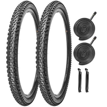 Imagem de SIMEIQI Pacote com 2 pneus de bicicleta de 27,5 x 2,10, 69,8 cm, adequados para bicicletas urbanas de 27,5 x 1,95/2,10/2,125, mountain bike, praia, cruiser, bicicleta urbana (2 pneus e 2 tubos)