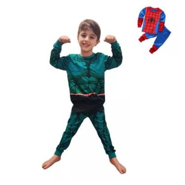 Imagem de Pijama Infantil Menino pijamas masculinos de inverno Personagem pijama