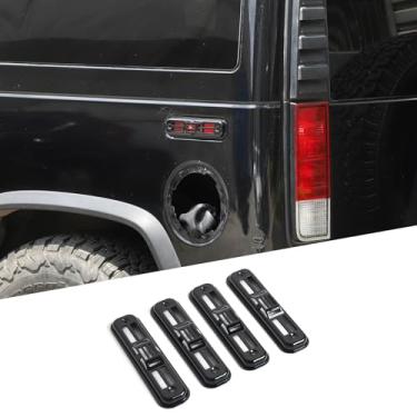 Imagem de Fgtagtal Capa de acabamento de luz de seta compatível com Hummer H2 2003-2009, moldura de acabamento de lâmpada de marcador lateral ABS, acessórios de proteção decorativa de luz piscante lateral, 4