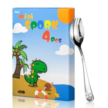 Imagem de Alata Mini garfos de aço inoxidável de grau alimentício para crianças, 14 garfos de salada para sobremesa, sorvete, salada, sopa, macarrão, espaguete, lavável na lava-louças