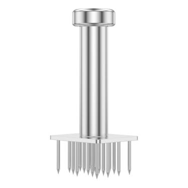 Imagem de KHZSPP Ferramenta de amaciador de carne com agulha de amaciador de carne de aço inoxidável, ferramenta de amaciamento sólida, design de uma peça, melhor para amaciar, churrasco, marinada e maximizador