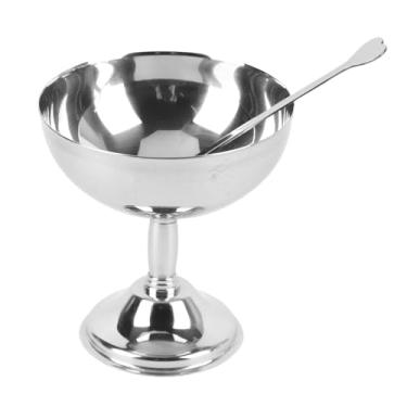 Imagem de Asixxsix Copo de Sobremesa de Aço Inoxidável, Copo de Sorvete Com Pés Tigela Servindo Sobremesa Tigelas para Pudim, Sundae, Frutas, Salada, Lanche, Coquetel, Condimento, Iogurte (Tamanho Grande 11CM)