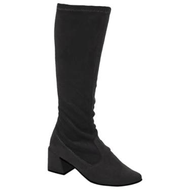 Imagem de Bota Feminina Cano Longo com Stretch Salto Grosso e Bico Fino Moda Fashion 634 (Preto, BR, Adulto, Numérico, 39)
